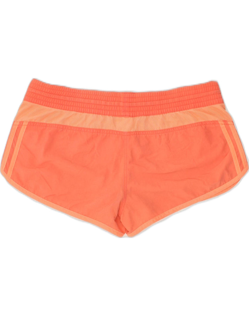 ADIDAS Womens Sport Shorts UK 14 Large Orange Polyamide | Vintage Adidas | Thrift | Second-Hand Adidas | Used Clothing | Messina Hembry 