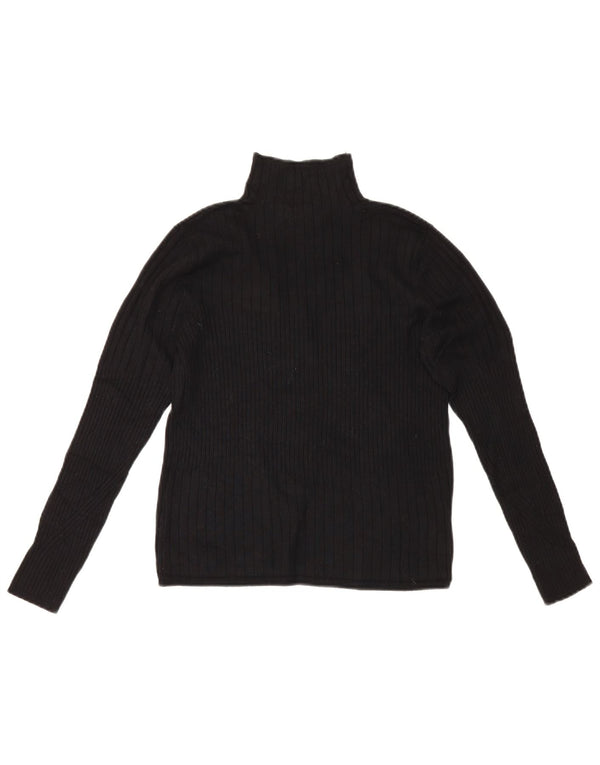 Marks & Spencer Womens Crop Top Long Sleeve UK 14 Medium Black
