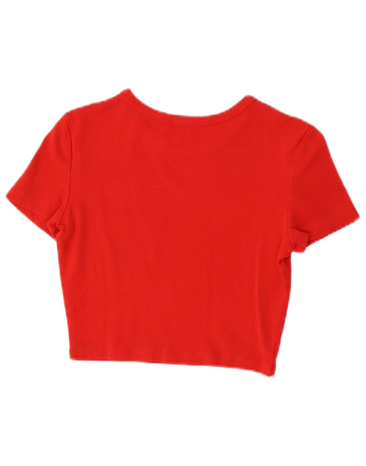 ZARA Womens Crop T-Shirt Top UK 8 Small Red