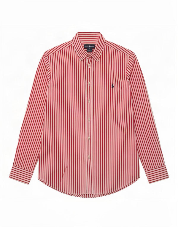 Ralph Lauren Boys Shirt 15-16 Years Red Pinstripe Cotton