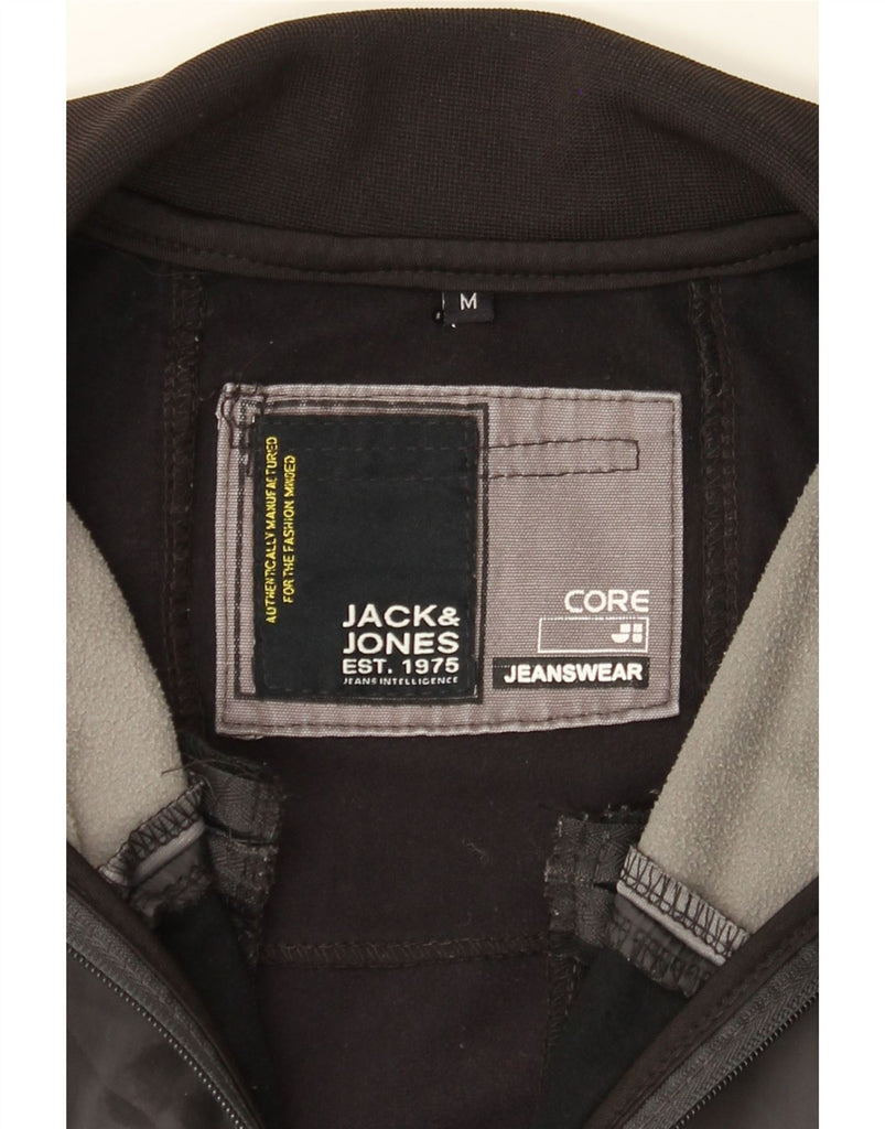 JACK & JONES Mens Tracksuit Top Jacket Medium Black Colourblock Polyester Vintage Jack & Jones and Second-Hand Jack & Jones from Messina Hembry 