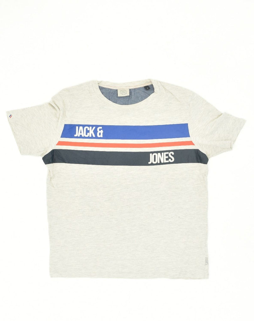 JACK & JONES Mens Graphic T-Shirt Top Medium Grey Cotton | Vintage Jack & Jones | Thrift | Second-Hand Jack & Jones | Used Clothing | Messina Hembry 