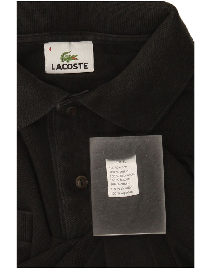 Lacoste Mens Polo Shirt Size 4 Medium Black Cotton