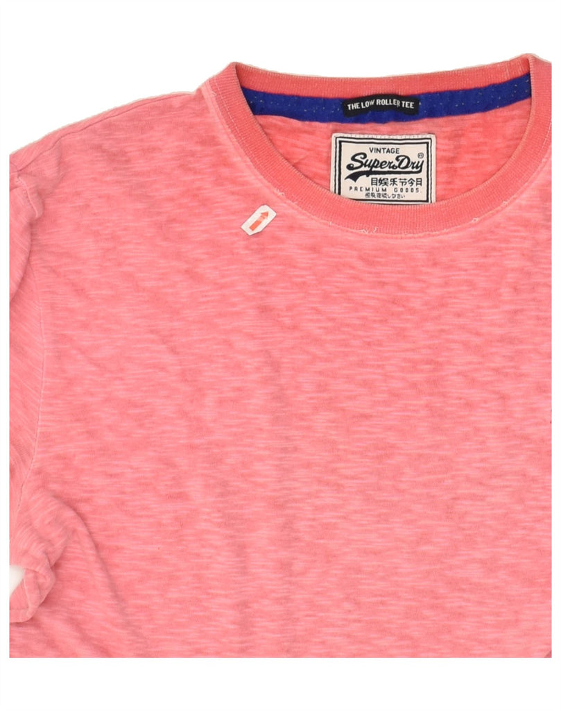 SUPERDRY Mens T-Shirt Top Medium Pink Flecked Cotton | Vintage Superdry | Thrift | Second-Hand Superdry | Used Clothing | Messina Hembry 