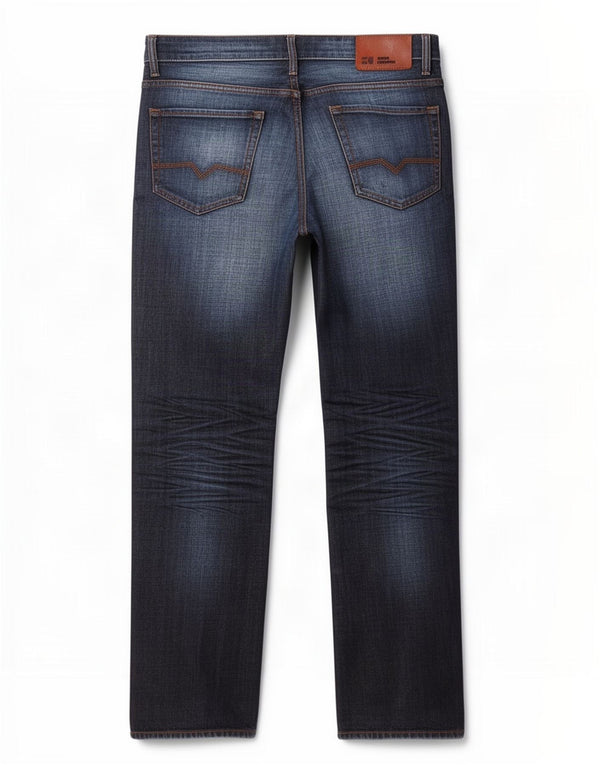 Hugo Boss Mens Regular Fit Straight Jeans W34 L32 Navy Blue Cotton