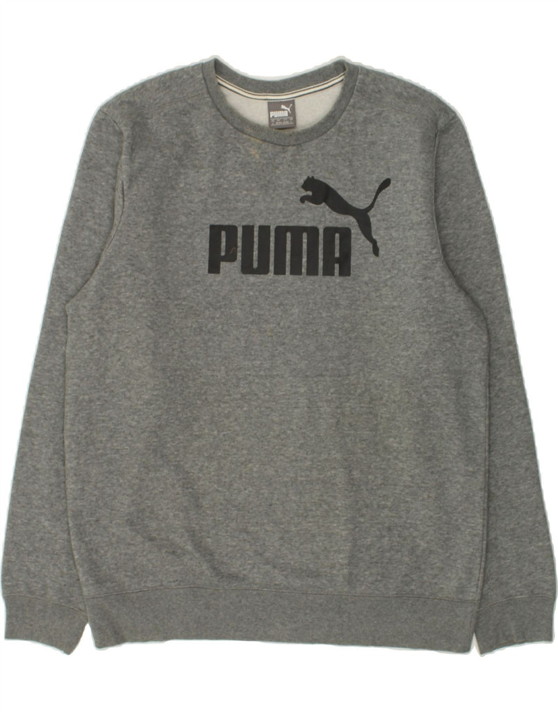 PUMA Mens Graphic Sweatshirt Jumper Large Grey Cotton | Vintage Puma | Thrift | Second-Hand Puma | Used Clothing | Messina Hembry 