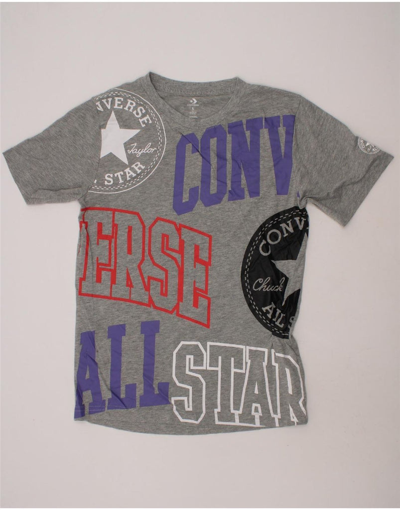 CONVERSE Boys Chuck Taylor Graphic T-Shirt Top 12-13 Years Large Grey Vintage Converse and Second-Hand Converse from Messina Hembry 