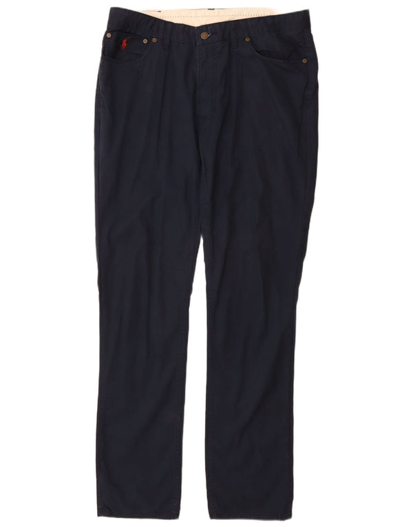 Polo Ralph Lauren Mens Slim Casual Trousers W36 L34 Navy Blue Cotton