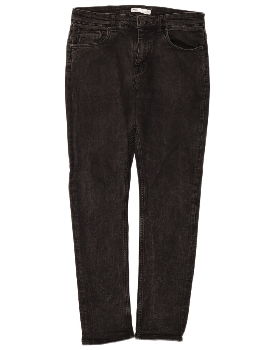 Zara Mens Slim Jeans EU 42 Large W32 L31 Black Cotton