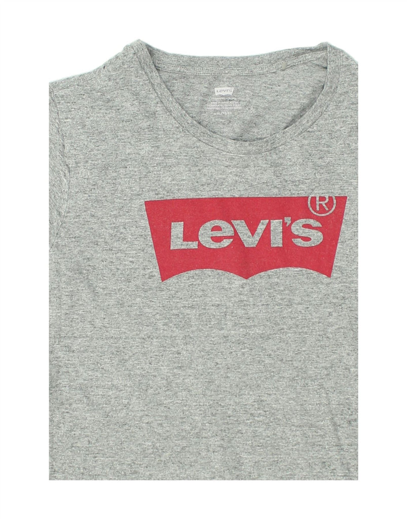 LEVI'S Womens Graphic T-Shirt Top UK 18 XL Grey Cotton | Vintage Levi's | Thrift | Second-Hand Levi's | Used Clothing | Messina Hembry 