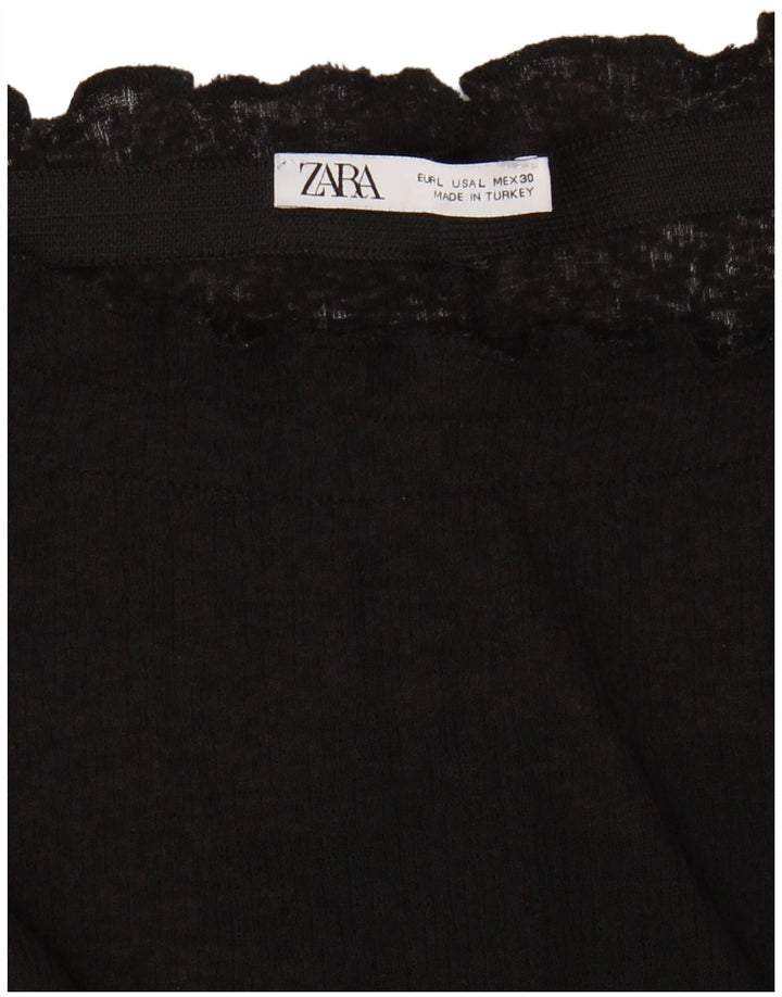 ZARA Womens Sleeveless Blouse Top UK 16 Large Black