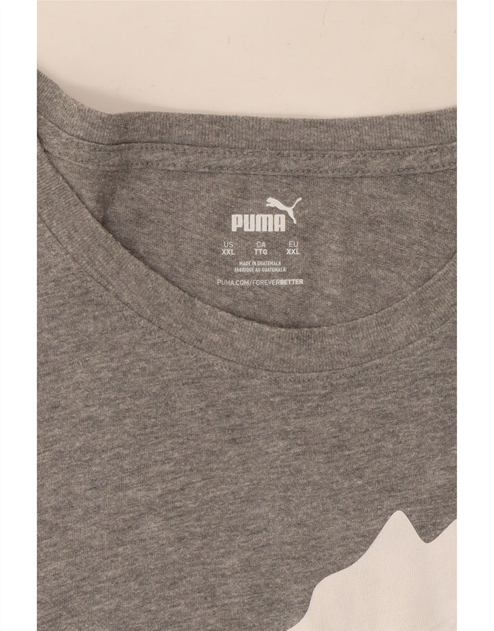 PUMA Mens Graphic T-Shirt Top 2XL Grey