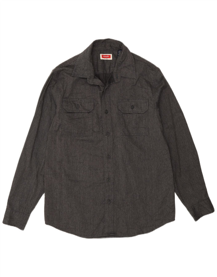 Wrangler Mens Shirt Medium Grey Cotton