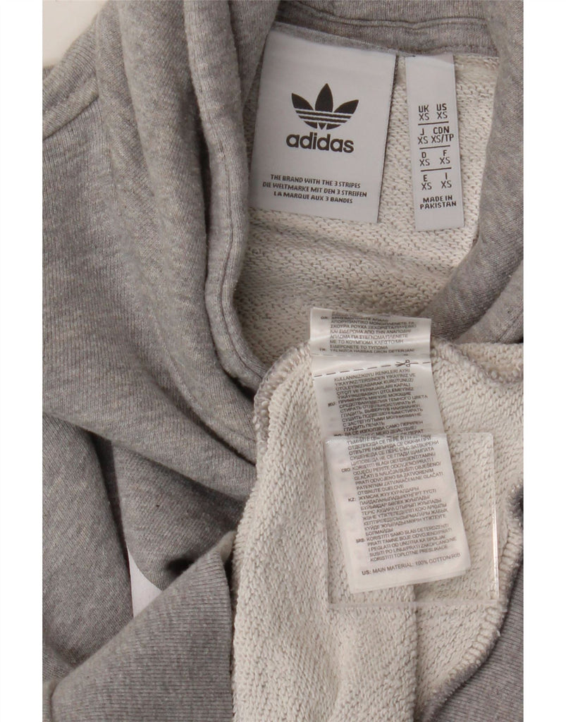 ADIDAS Mens Graphic Hoodie Jumper XS Grey Cotton Vintage Adidas and Second-Hand Adidas from Messina Hembry 