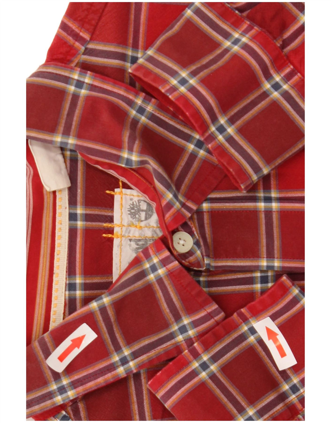 Timberland Mens Shirt Large Red Check Cotton
