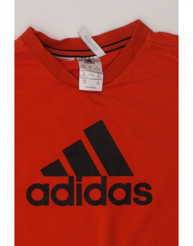 ADIDAS Boys Climalite Graphic T-Shirt Top 9-10 Years Red Cotton | Vintage Adidas | Thrift | Second-Hand Adidas | Used Clothing | Messina Hembry 