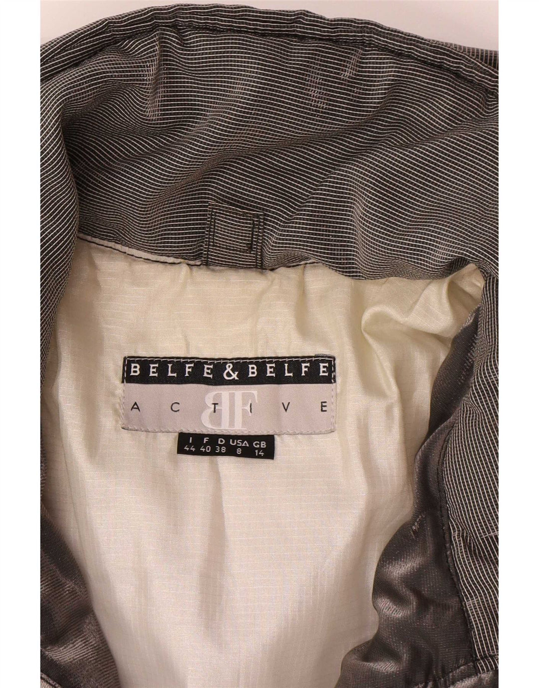 Belfe & Womens Hooded Oversized Padded Jacket UK 14 Medium Grey Colourblock