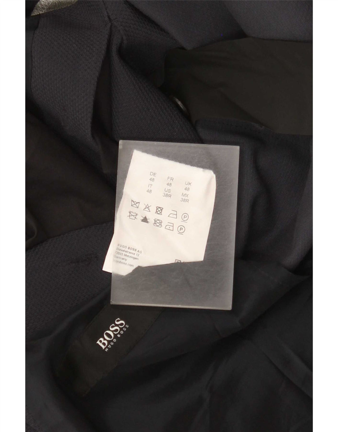 Hugo Boss Mens 2 Button Blazer Jacket EU 48 Medium Navy Blue Viscose