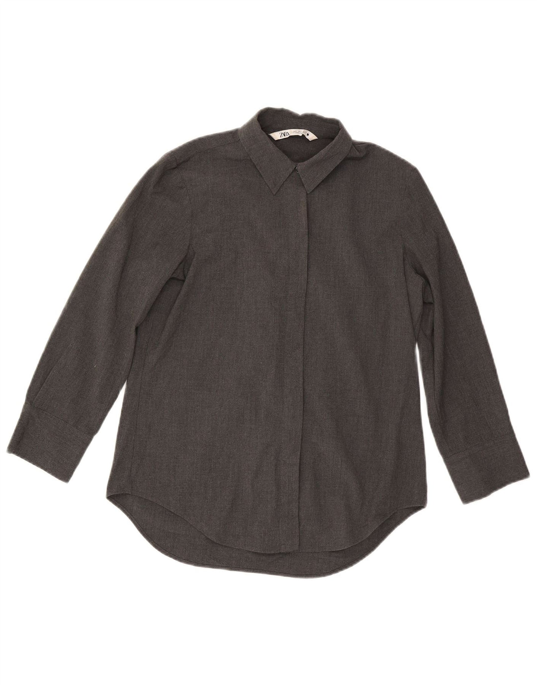 Zara Womens Loose Fit Shirt UK 10 Small Grey