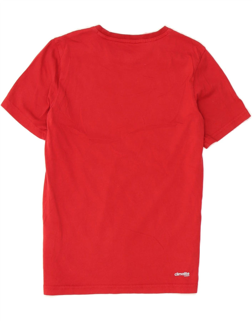 ADIDAS Boys Climalite T-Shirt Top 11-12 Years Red Cotton Vintage Adidas and Second-Hand Adidas from Messina Hembry 