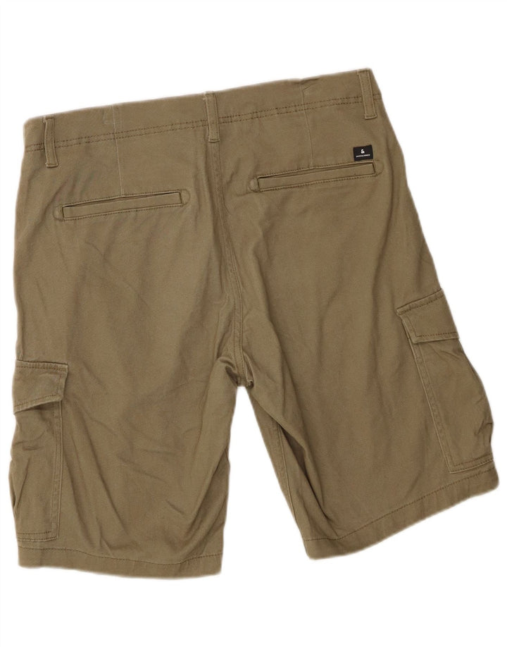 Jack & Jones Mens Regular Fit Cargo Shorts Medium W32 Khaki Cotton