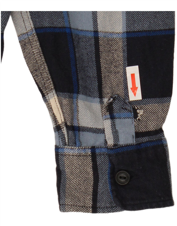 Gap Mens Flannel Shirt XS Blue Plaid Cotton