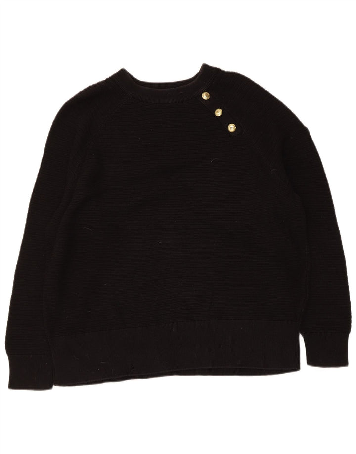 Barbour Womens Regular Fit Boat Neck Jumper Sweater UK 12 Medium Black