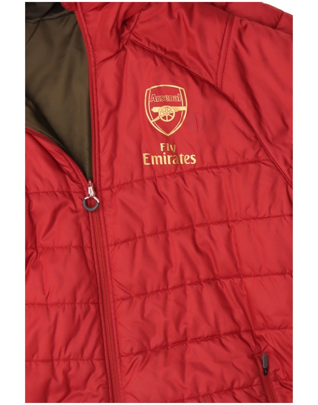 Puma Mens Arsenal Hooded Reversible Padded Jacket UK 44 2XL Red Polyester