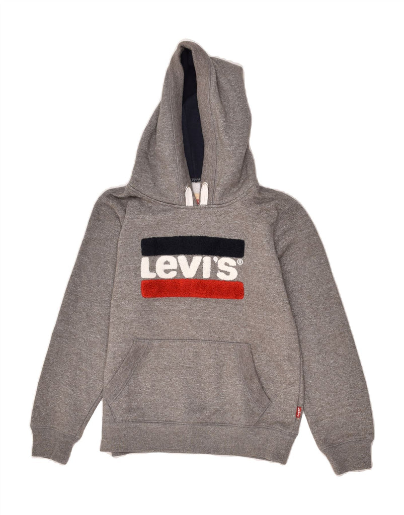 LEVI'S Boys Graphic Hoodie Jumper 11-12 Years Grey Cotton | Vintage Levi's | Thrift | Second-Hand Levi's | Used Clothing | Messina Hembry 