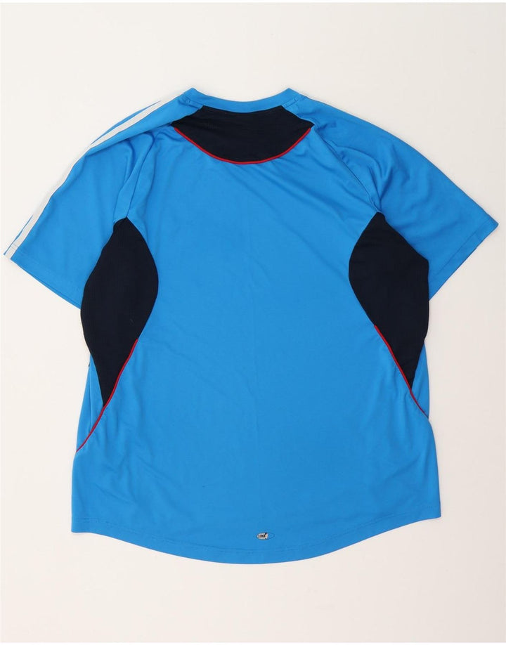 Adidas Mens Climalite T-Shirt Top XL Blue Colourblock Polyester