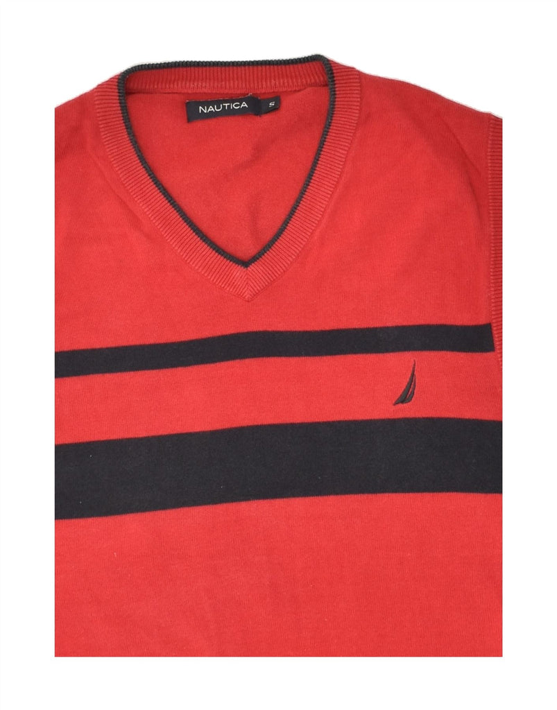 NAUTICA Mens Vest Tank Top Small Red Striped | Vintage Nautica | Thrift | Second-Hand Nautica | Used Clothing | Messina Hembry 