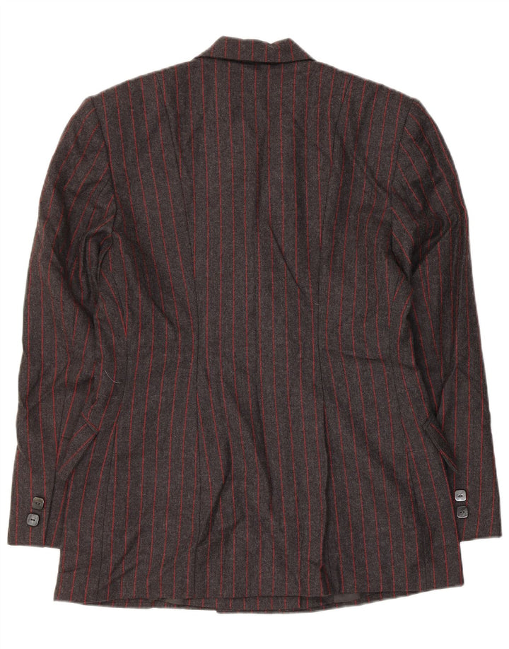 Aria Womens Double Breasted 2 Piece Set UK 14 Medium W26 Grey Striped Wool