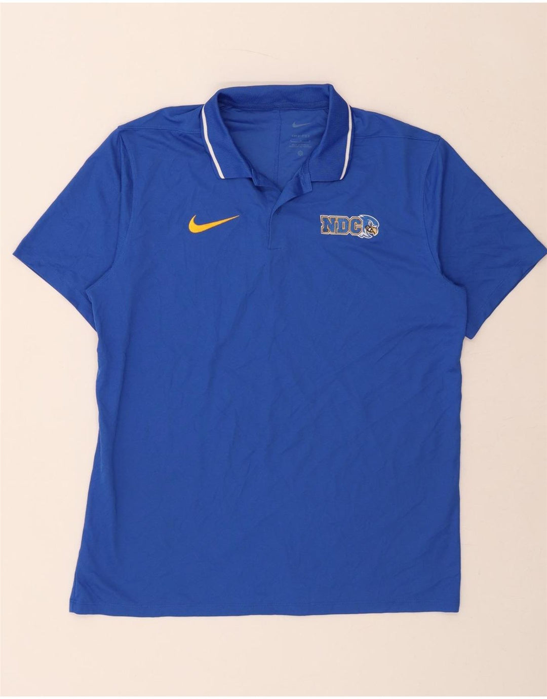 NIKE Mens Dri Fit Polo Shirt Large Blue Polyester Vintage Nike and Second-Hand Nike from Messina Hembry 