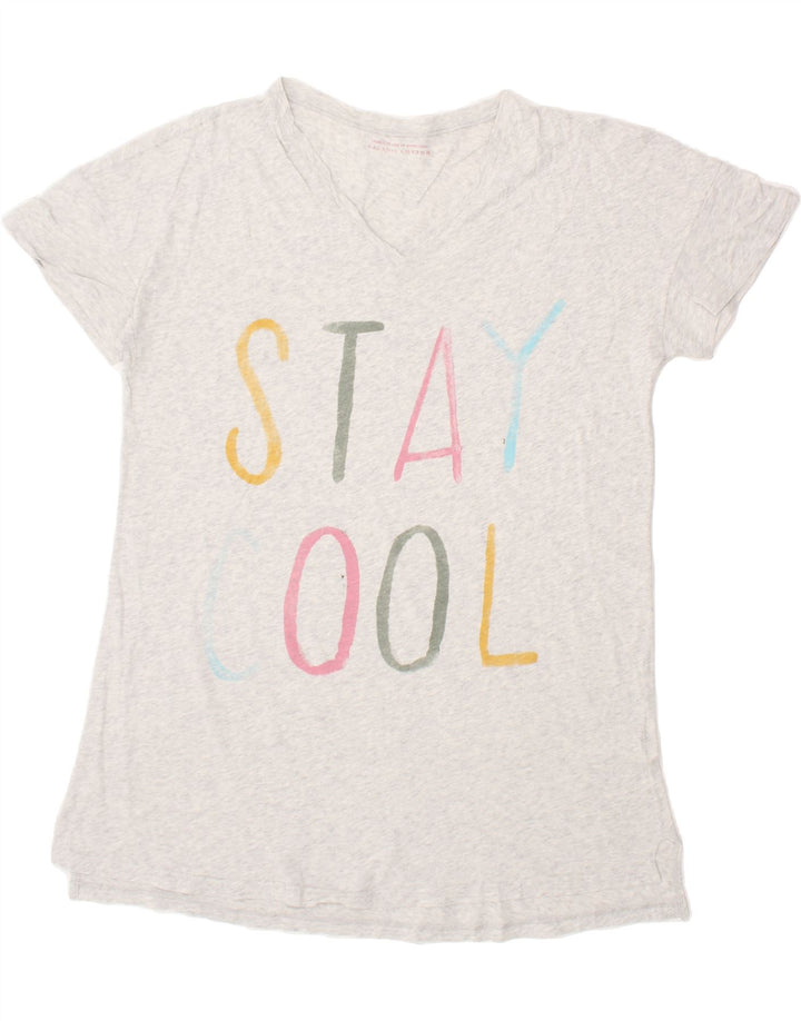BENETTON Womens Graphic T-Shirt Top UK 14 Medium White Cotton Vintage Benetton and Second-Hand Benetton from Messina Hembry 