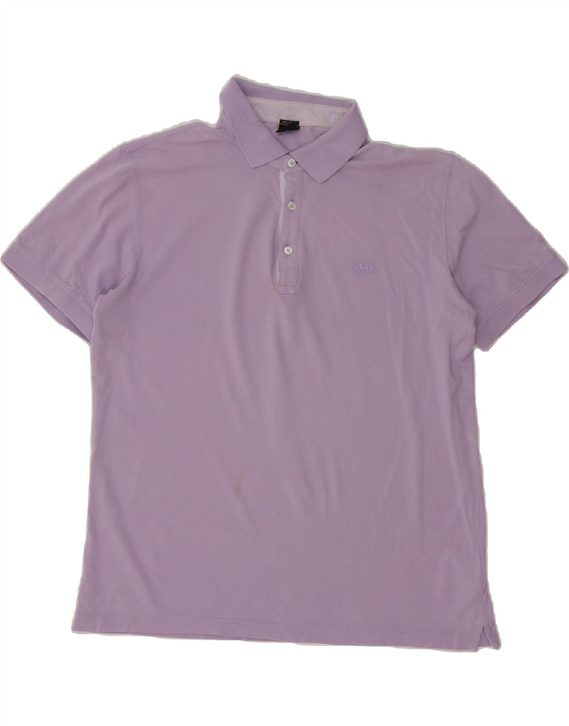 HUGO BOSS Mens Polo Shirt XL Purple Cotton Vintage Hugo Boss and Second-Hand Hugo Boss from Messina Hembry 