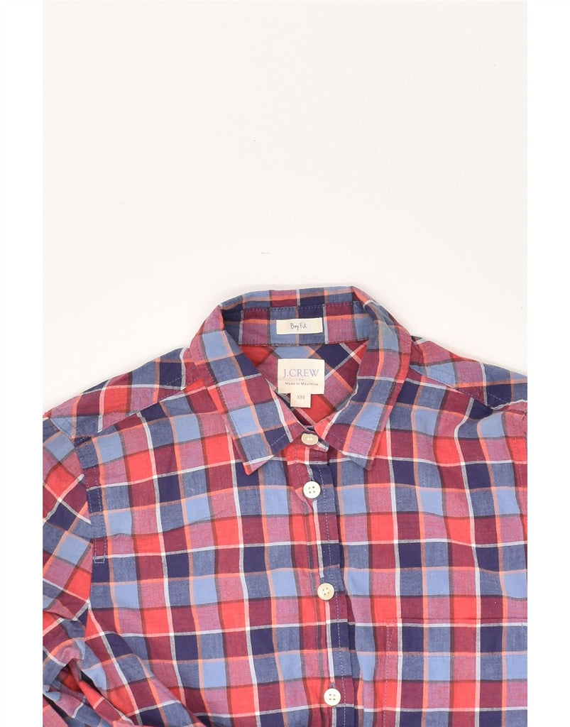 J. CREW Womens Boy Fit Shirt UK 2 2XS Red Check Cotton | Vintage J. Crew | Thrift | Second-Hand J. Crew | Used Clothing | Messina Hembry 