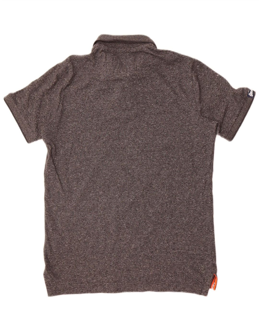 Superdry Mens Polo Shirt Small Grey Flecked Cotton
