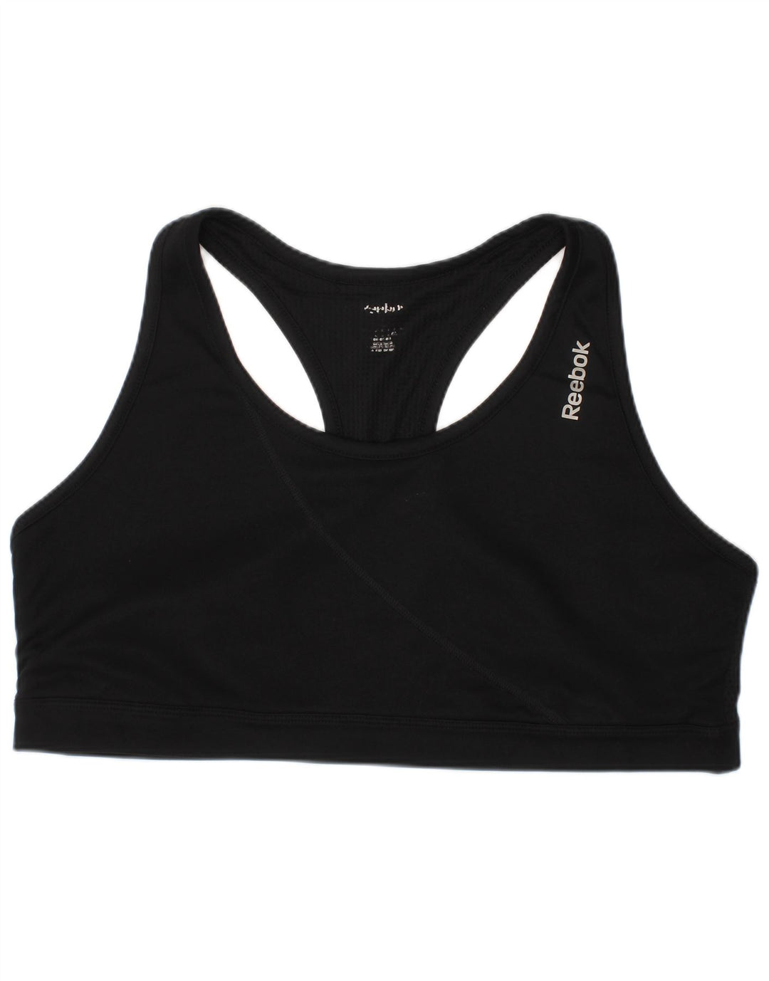 Reebok Womens Sport Bra Top Large Black Sports
