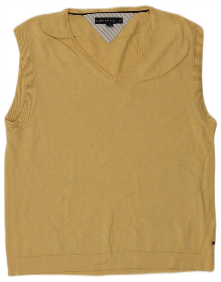 Tommy Hilfiger Mens Vest Tank Top Large Yellow