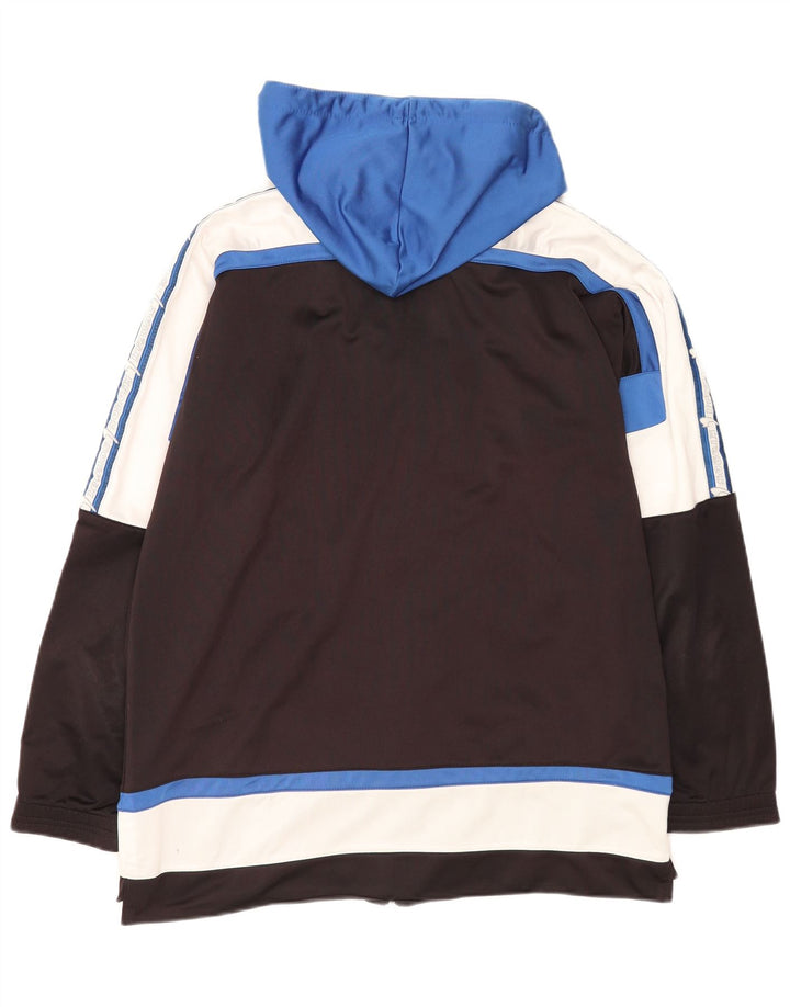 Kronos Mens Hooded Tracksuit Top Jacket Medium Black Colourblock Polyester