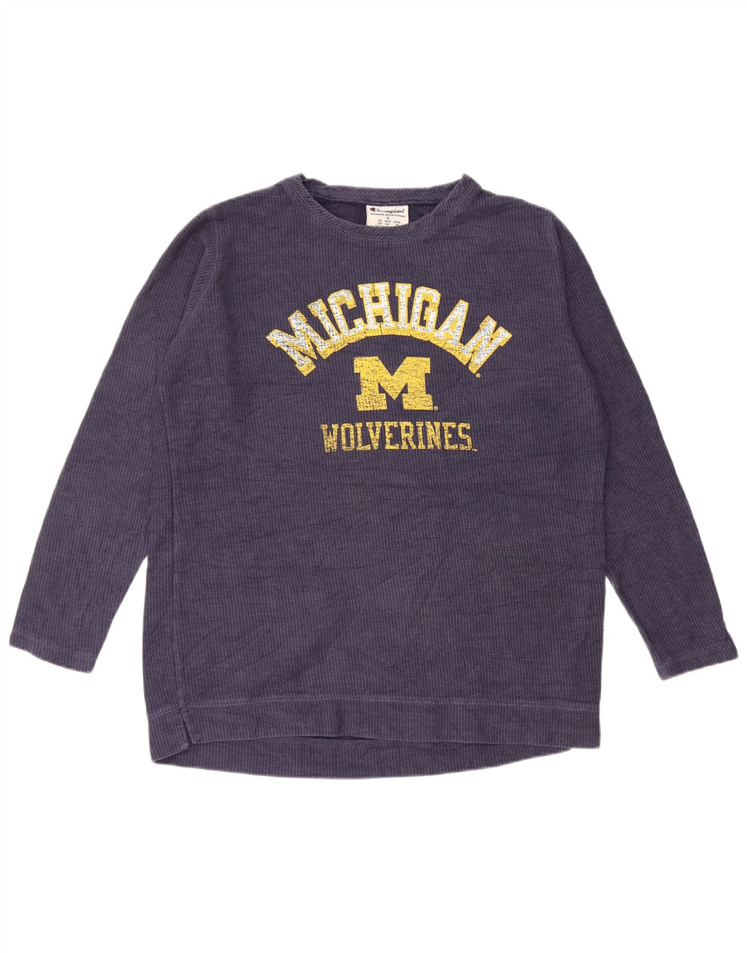 Champion Mens Michigan Wolverines Graphic Top Long Sleeve Small Navy Blue