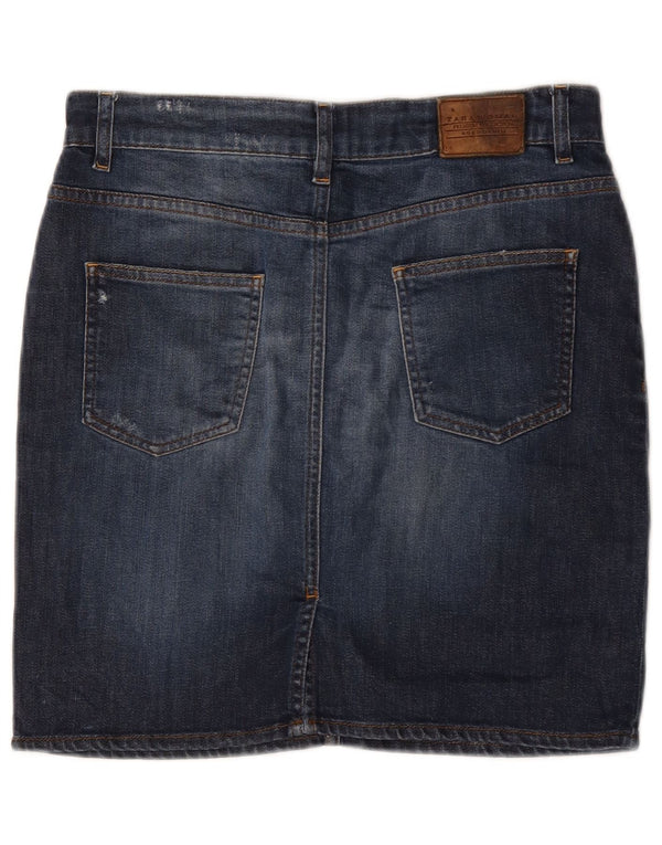 Zara Womens Denim Skirt EU 38 Small W28  Navy Blue Cotton