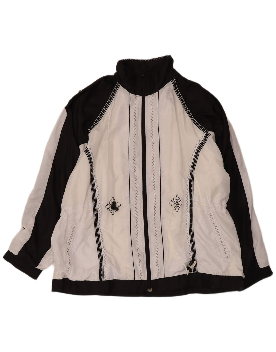 Trooper Womens Windbreaker Jacket UK 20 2XL White Colourblock