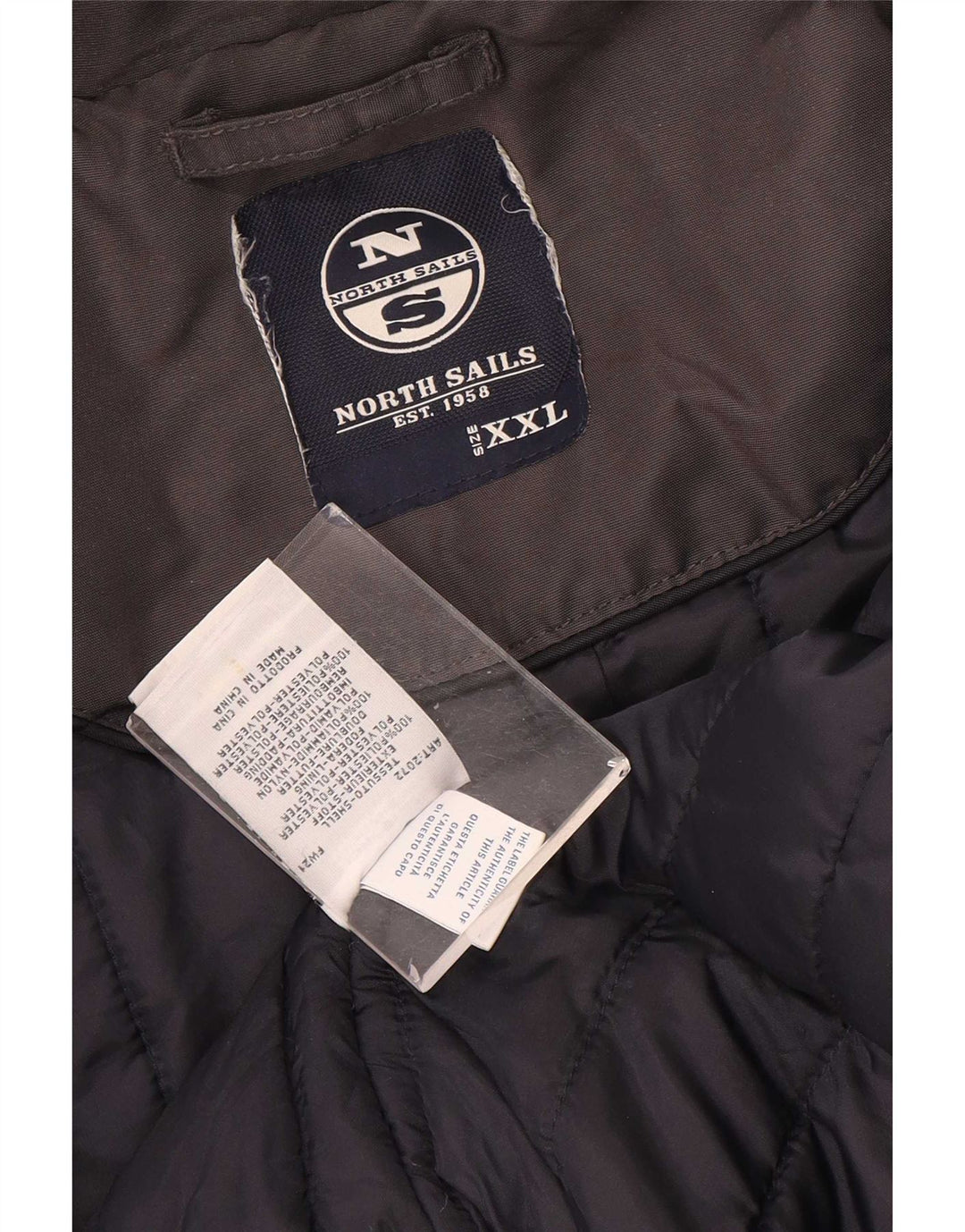 North Sails Mens Bomber Padded Jacket UK 44 2XL Grey Polyester
