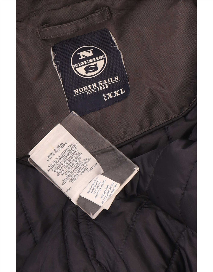 North Sails Mens Bomber Padded Jacket UK 44 2XL Grey Polyester