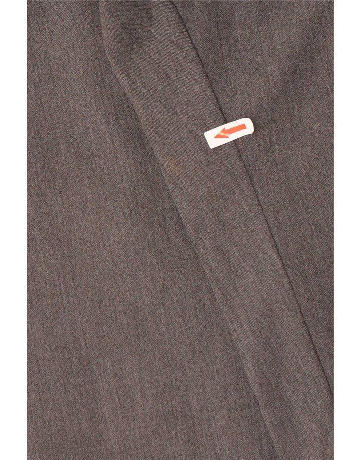 Trussardi Mens Straight Casual Trousers W35 L32 Grey Polyester