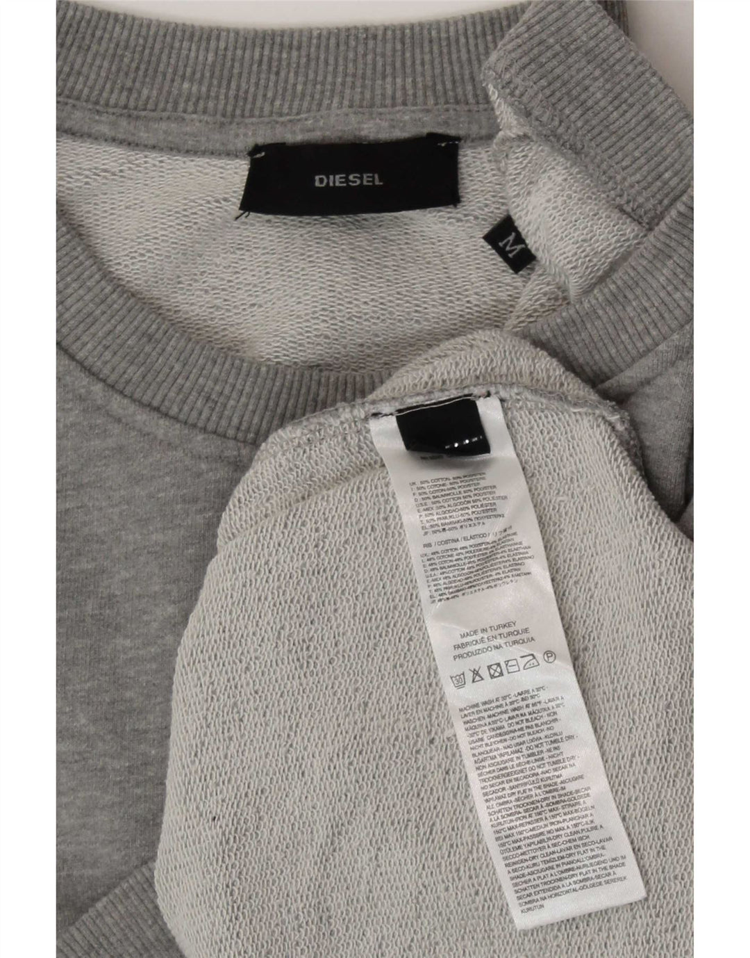 Diesel Womens Oversized Tracksuit Top Jacket UK 14 Medium Grey Cotton