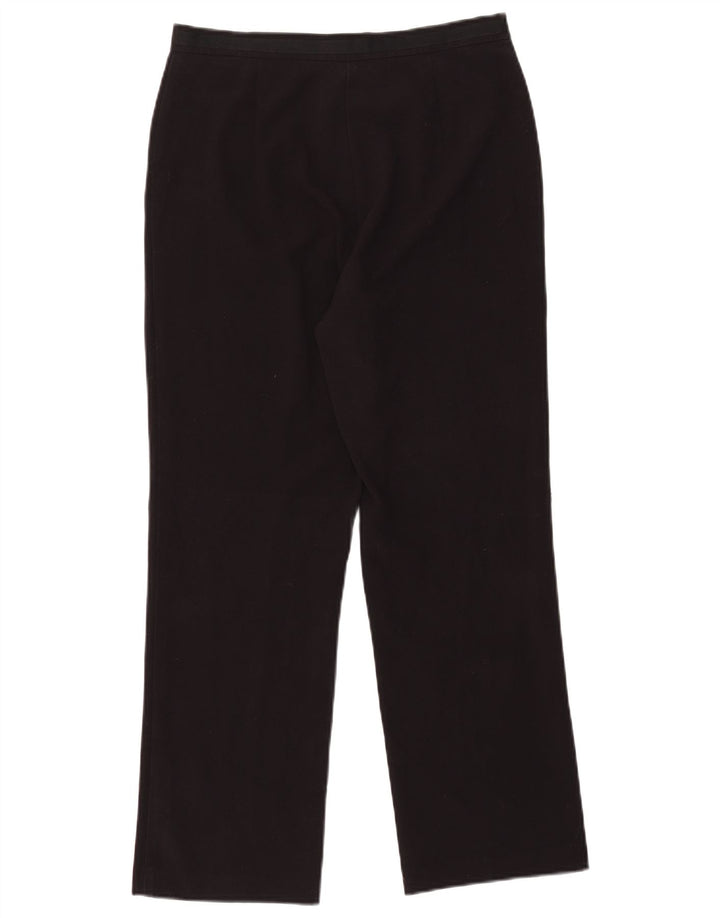 Marks & Spencer Womens Straight Suit Trousers UK 12 Medium W30 L27 Black