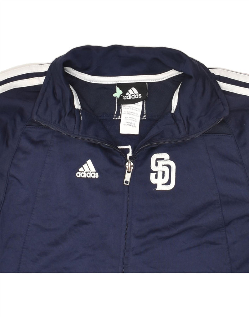 ADIDAS Boys Graphic Tracksuit Top Jacket 6-7 Years Large Navy Blue | Vintage Adidas | Thrift | Second-Hand Adidas | Used Clothing | Messina Hembry 