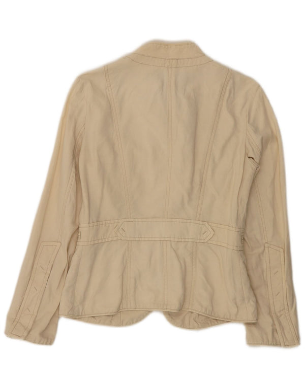 Zara Womens Utility Jacket UK 12 Medium Beige Cotton